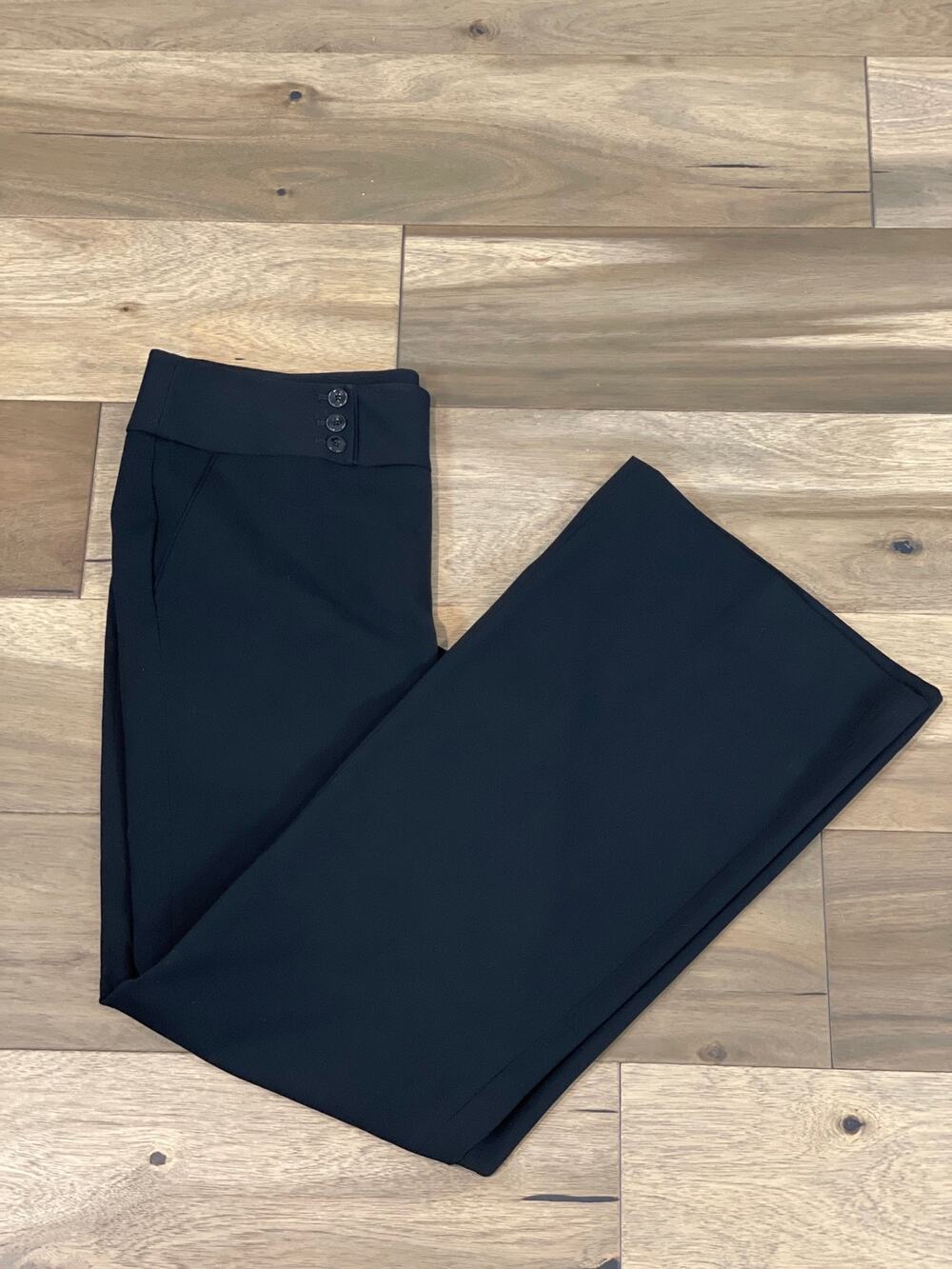 White House Black Market Legacy Fit Wide Leg Trousers Size 10 Black